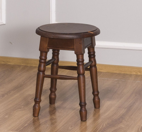 Tabouret rond en bois massif