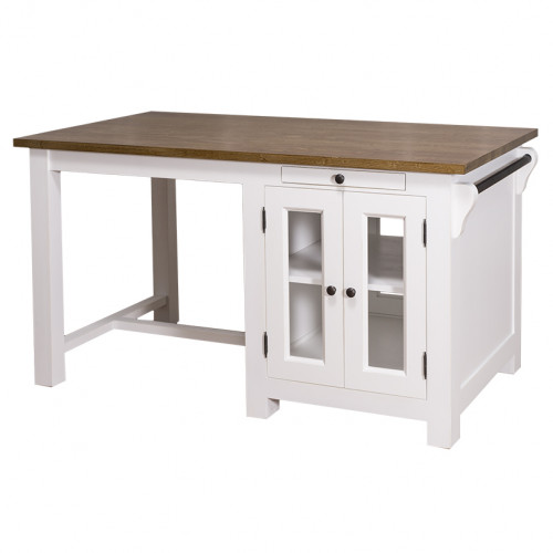 Ilot central de cuisine avec coin repas - 150x85x80 cm