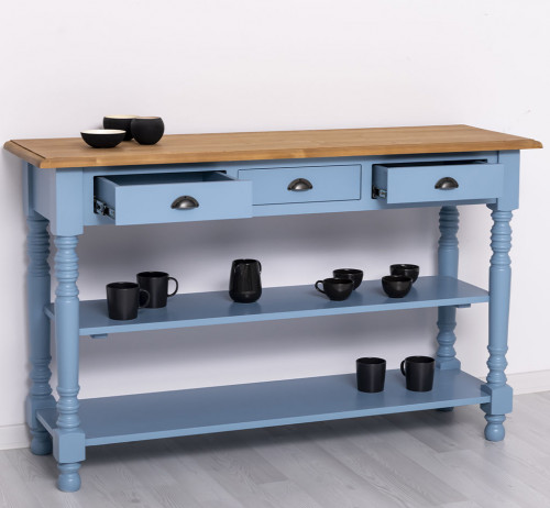Console 3 tiroirs en bois Massif ROMANE - 145x45x89cm
