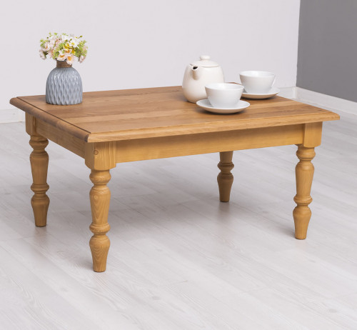 Table basse en bois massif ROMANE - 90x65x45cm