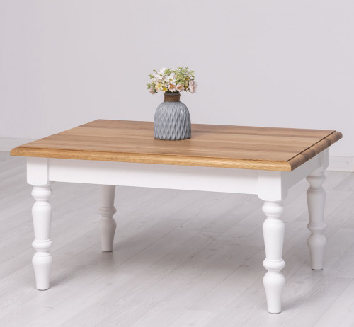 Table basse en bois massif ROMANE - 90x65x45cm