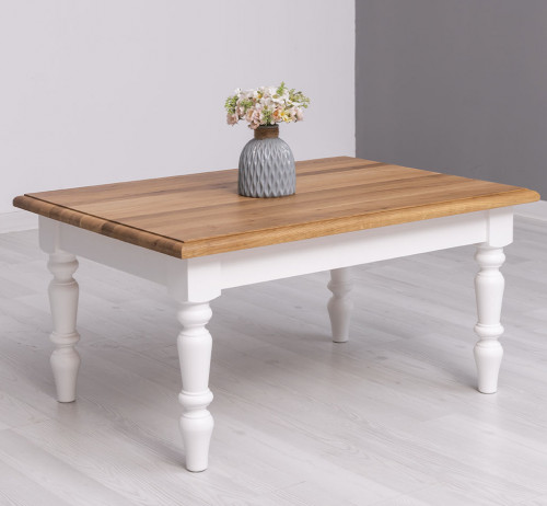 Table basse en bois massif ROMANE - 90x65x45cm