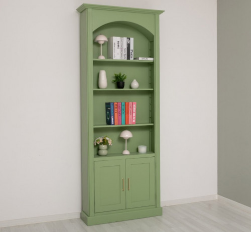 Bibliothèque 2 portes avec Arcade en pin massif et MDF - 102x250x30 cm