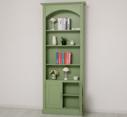 Bibliothèque 2 portes avec Arcade en pin massif et MDF - 102x250x30 cm
