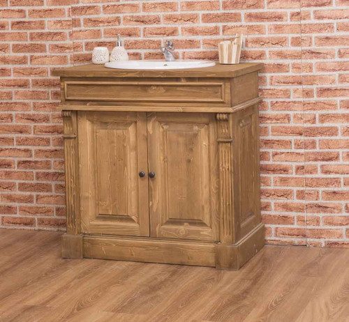 Meuble Vasque ROMANE en pin massif - 90x51x91cm