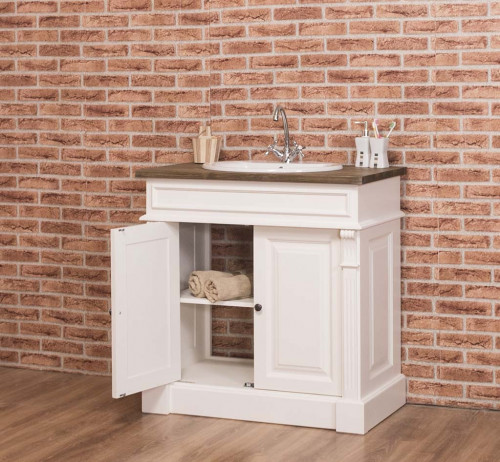 Meuble Vasque ROMANE en pin massif - 90x51x91cm