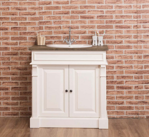 Meuble Vasque ROMANE en pin massif - 90x51x91cm