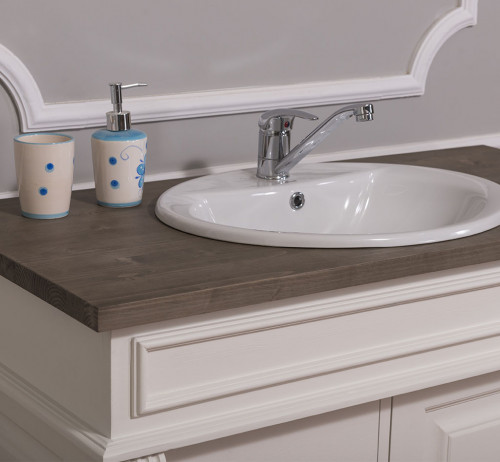 Meuble de salle de bain avec 1 vasque ROMANE en pin massif - 103x51x91