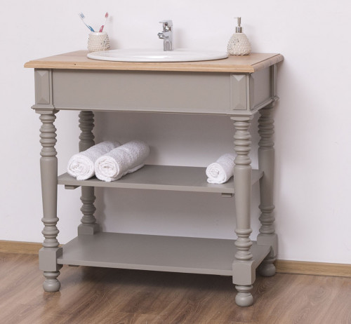 Meuble de salle de bain avec 1 vasque ROMANE en pin massif - 90x54x90