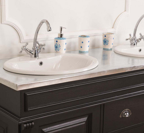 Meuble Double vasques ROMANE en pin massif - 150x51x91