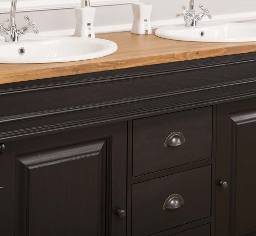 Meuble Double vasques ROMANE en pin massif - 150x51x91