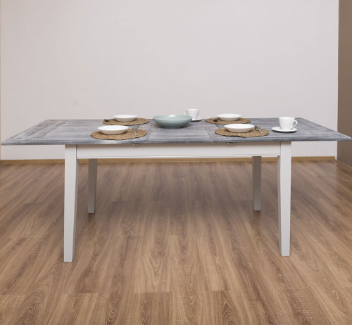 Table de repas extensible ROMANE en bois massif - 160/220x90x78 cm