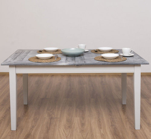 Table de repas extensible ROMANE en bois massif - 160/220x90x78 cm