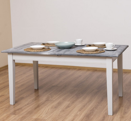 Table de repas extensible ROMANE en bois massif - 160/220x90x78 cm