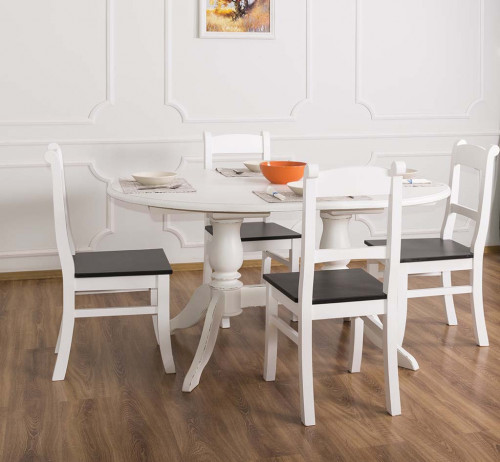 Table ovale extensible en bois massif ROMANE - 160/230x120x78 cm