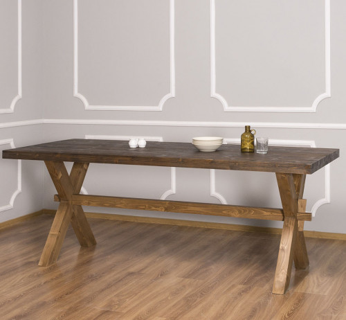 Table de repas en bois massif ROMANE - 210x90x78 cm