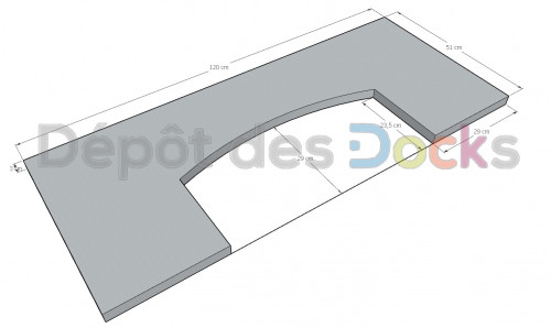 Comptoir Bar en pin Massif - 120x51x107cm