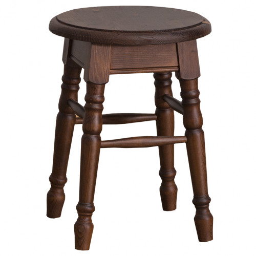 Tabouret rond en bois massif