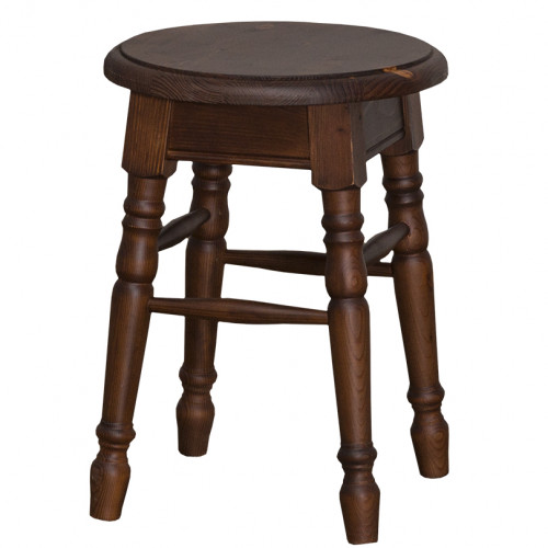 Tabouret rond en bois massif