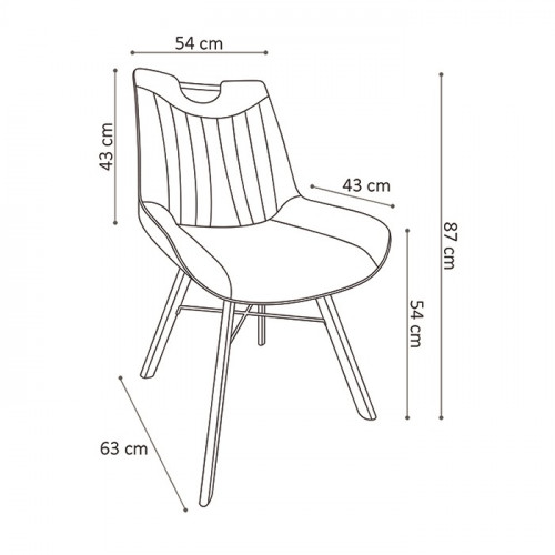 Chaise style industriel avec passe-main assise gris clair Pieds metal noir - 54x63x87 cm