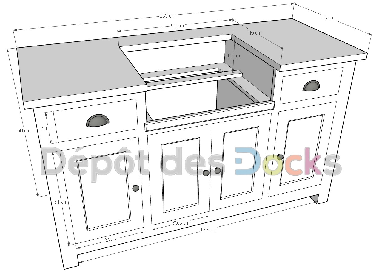 Meuble de Cuisine avec Évier Timbre