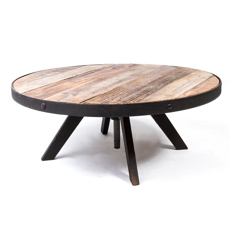 table basse indus ronde